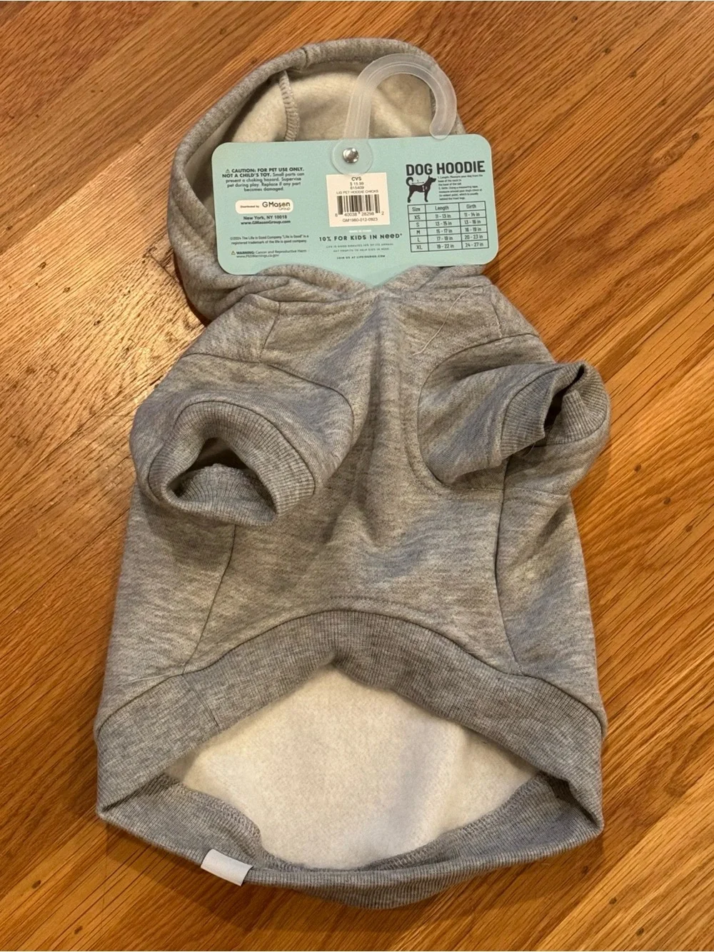 Life is Good Gray Dog Hoodie with Yellow Chick Graphic, NWT Sz Small